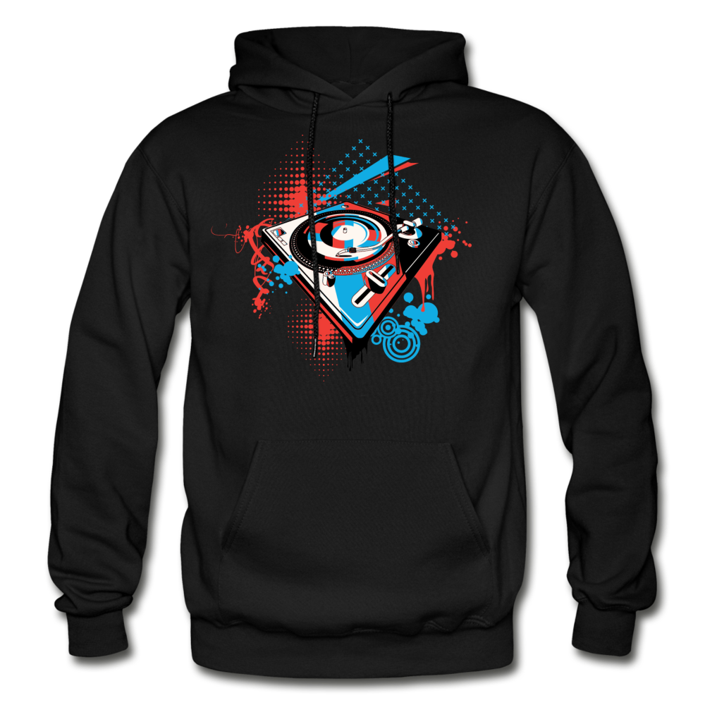 Abstract Turntable Hoodie - black