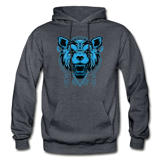 Blue Wolf Hoodie - charcoal gray
