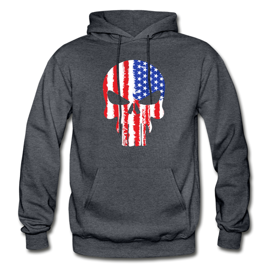 American Skull Hoodie - charcoal gray