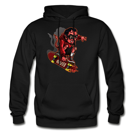 Devil Skater Cartoon Hoodie - black