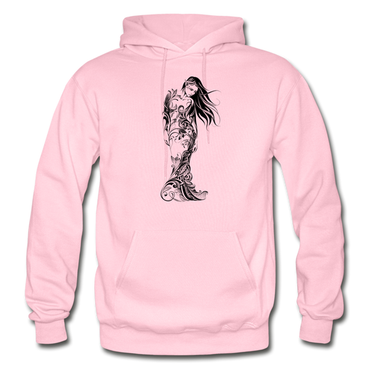 Tribal Maori Girl Hoodie - light pink