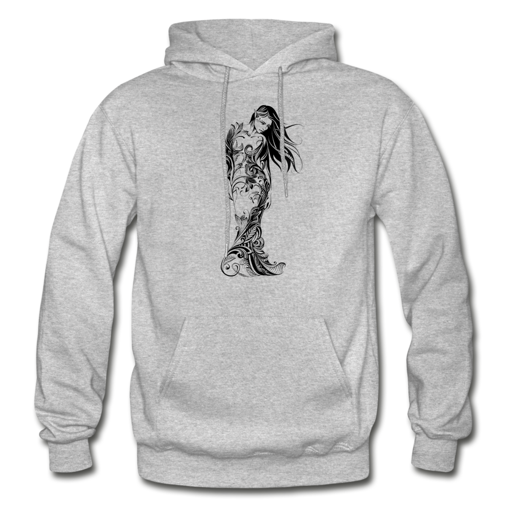 Tribal Maori Girl Hoodie - heather gray