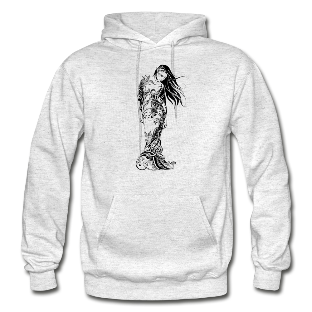 Tribal Maori Girl Hoodie - light heather gray