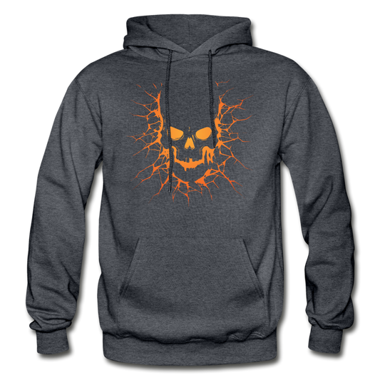 Cracked Skull Hoodie - charcoal gray