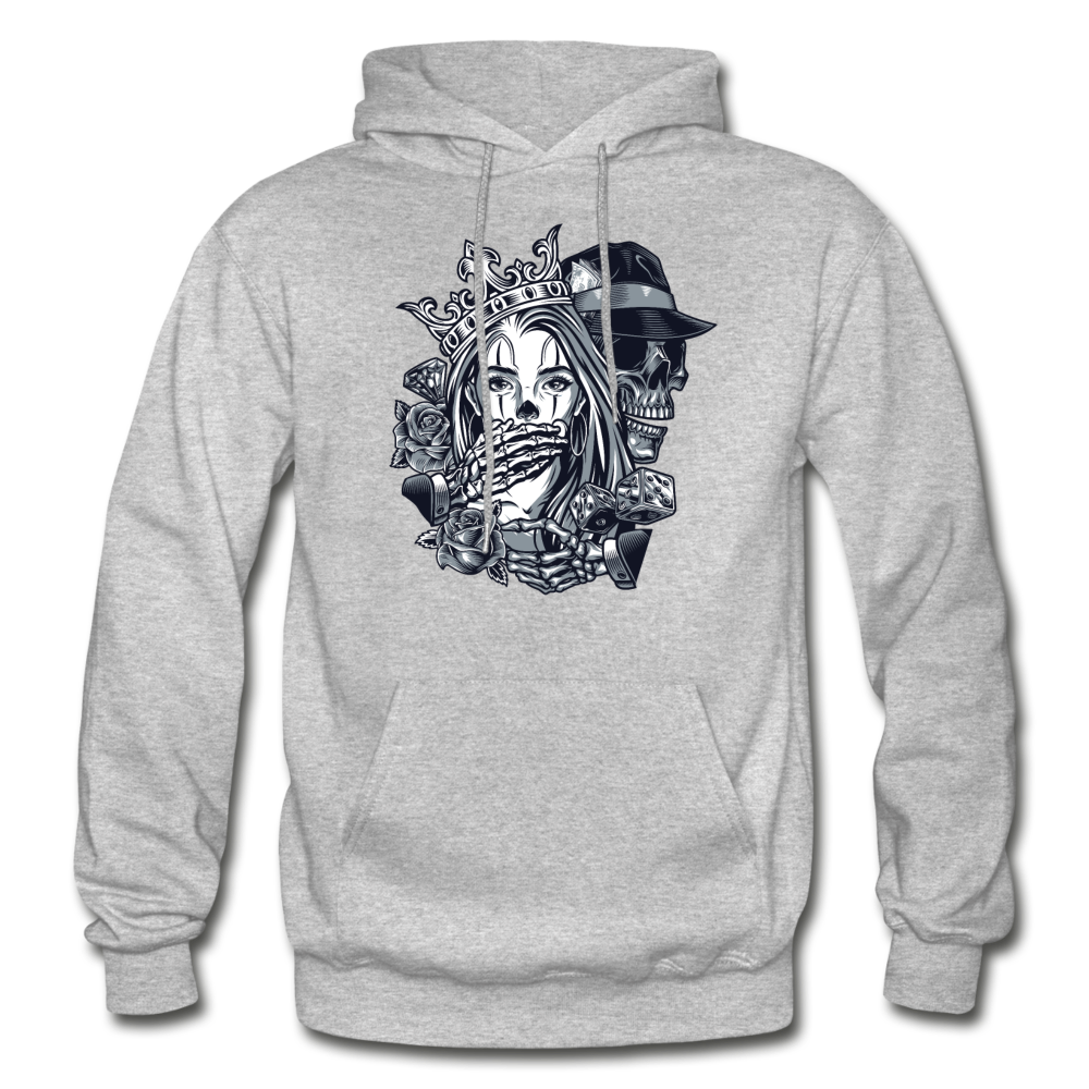 Silent Skull Crown Hoodie - heather gray