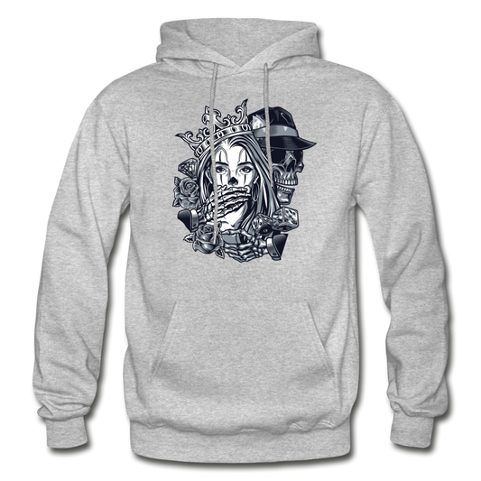 Silent Skull Crown Hoodie - heather gray