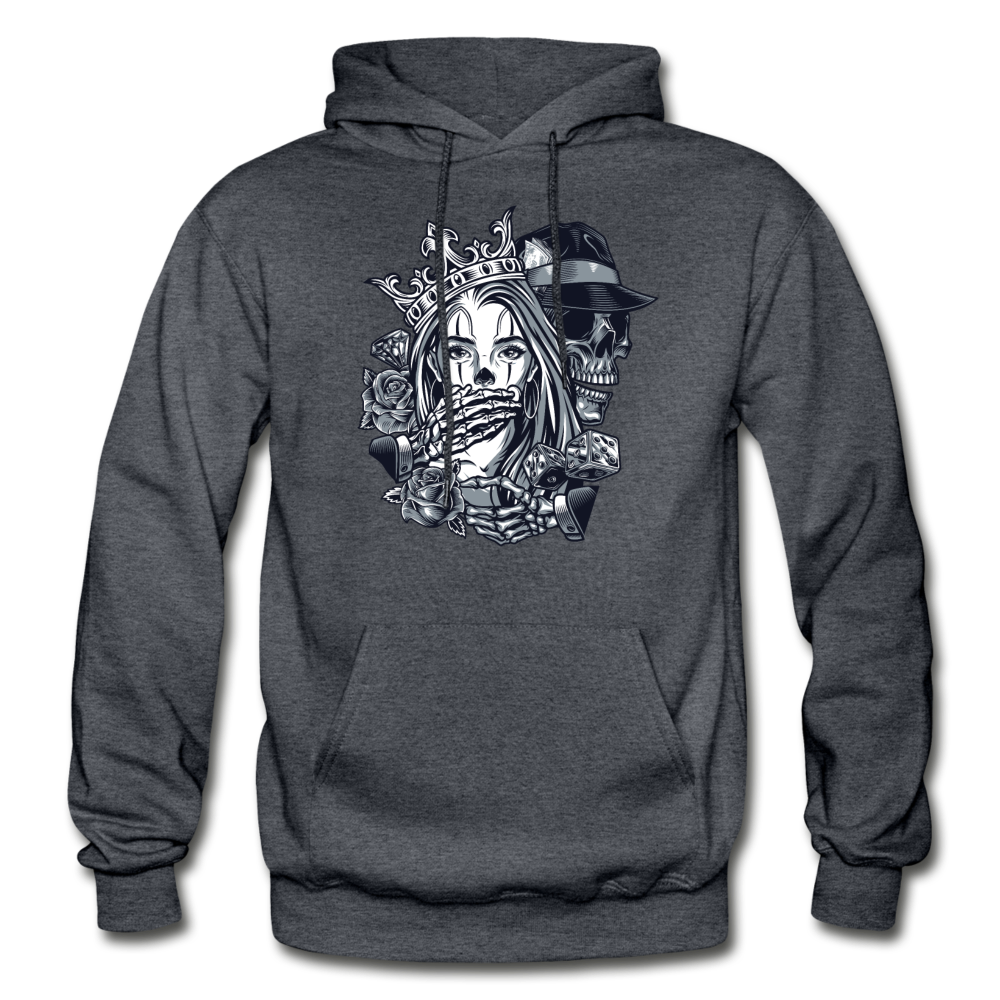 Silent Skull Crown Hoodie - charcoal gray