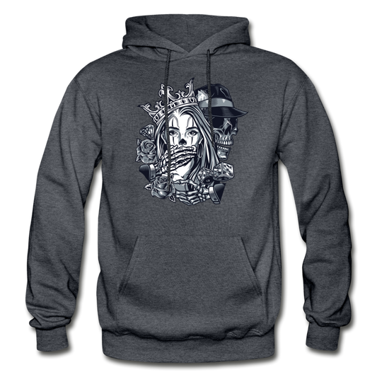 Silent Skull Crown Hoodie - charcoal gray