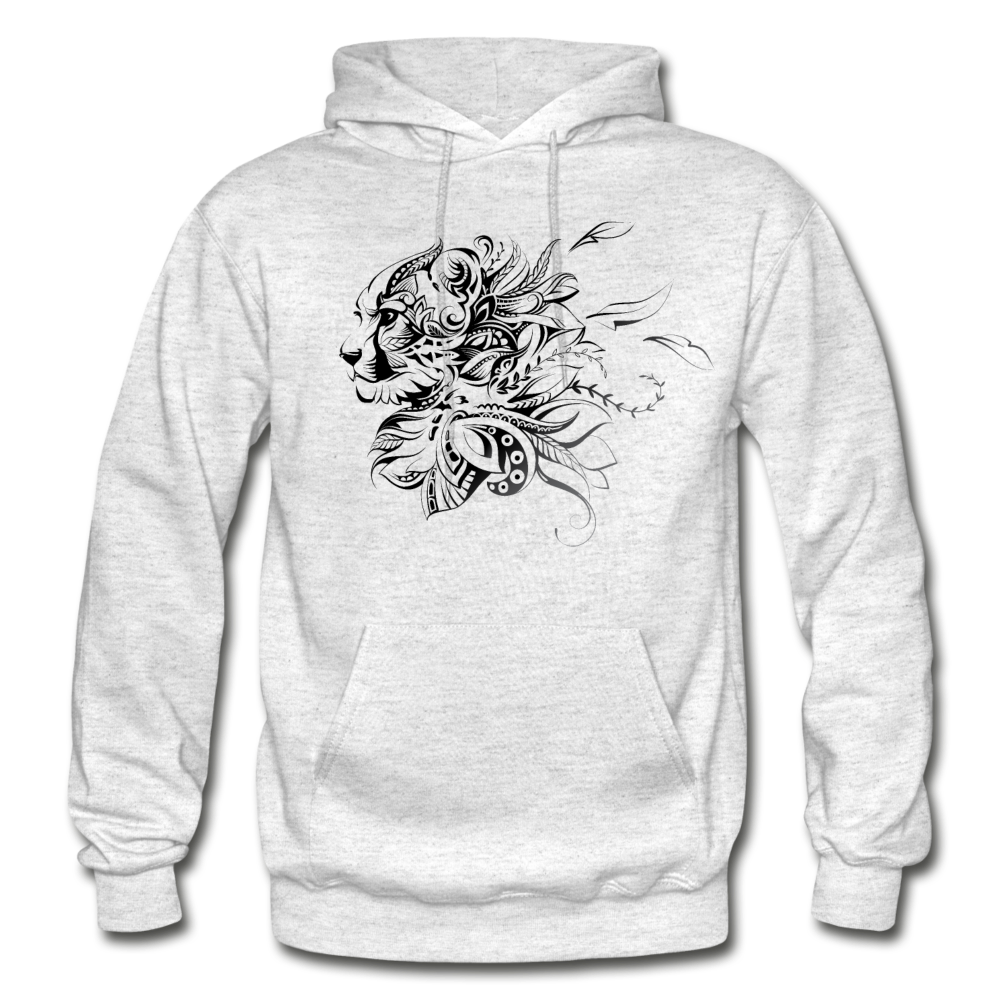 Tribal Maori Jungle Cat Hoodie - light heather gray