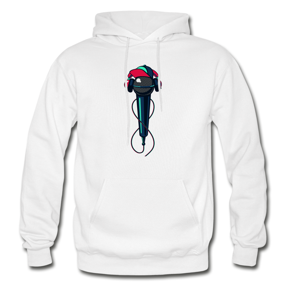 Hip Hop Microphone Hoodie - white