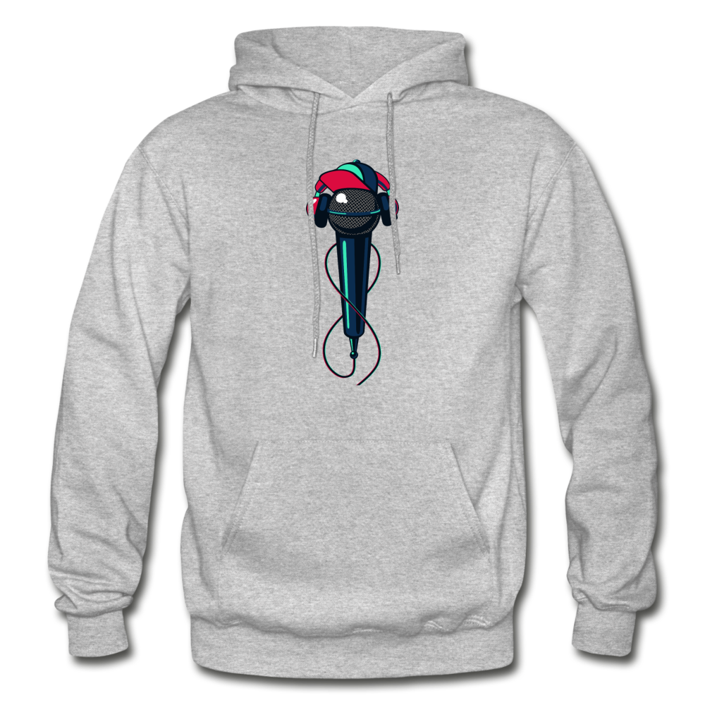 Hip Hop Microphone Hoodie - heather gray