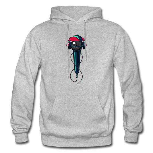Hip Hop Microphone Hoodie - heather gray