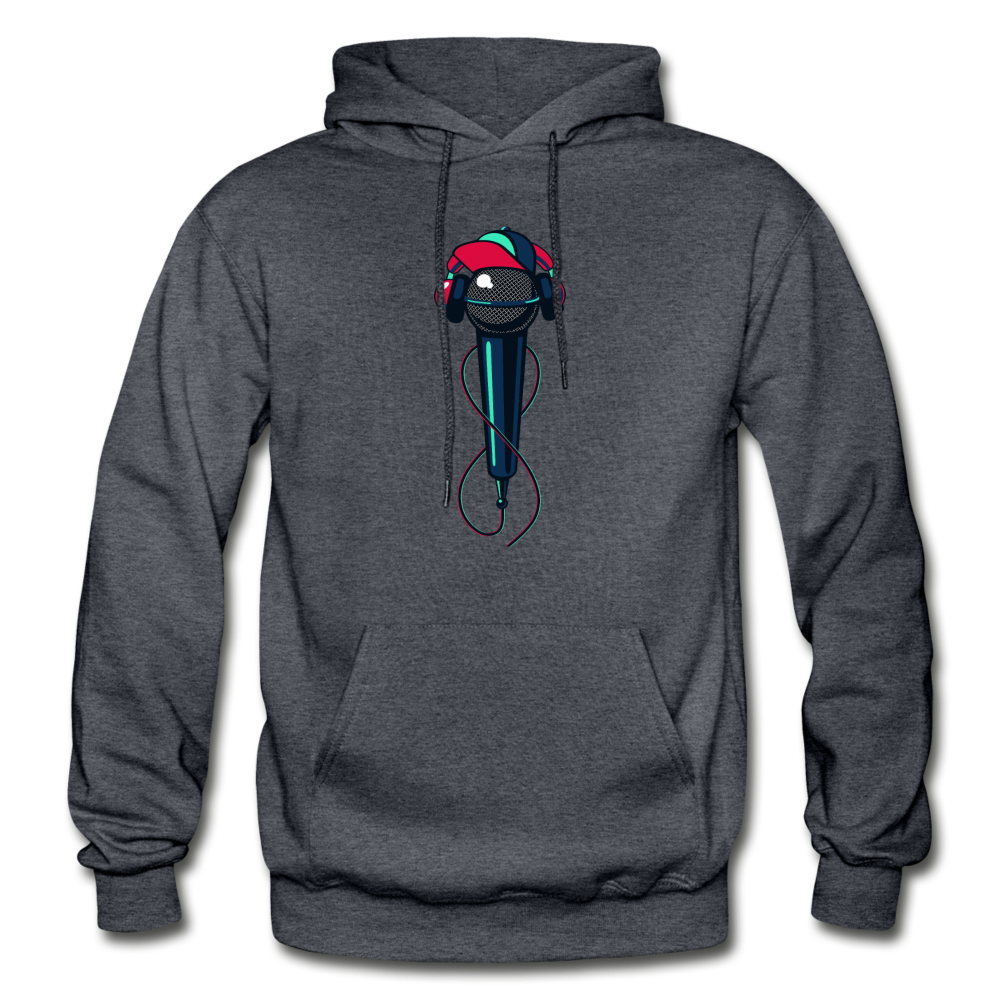 Hip Hop Microphone Hoodie - charcoal gray