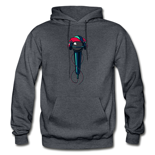 Hip Hop Microphone Hoodie - charcoal gray