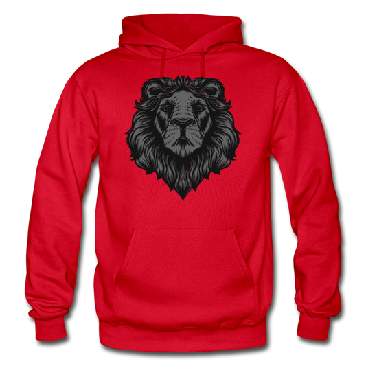 Grey Lion Hoodie - red