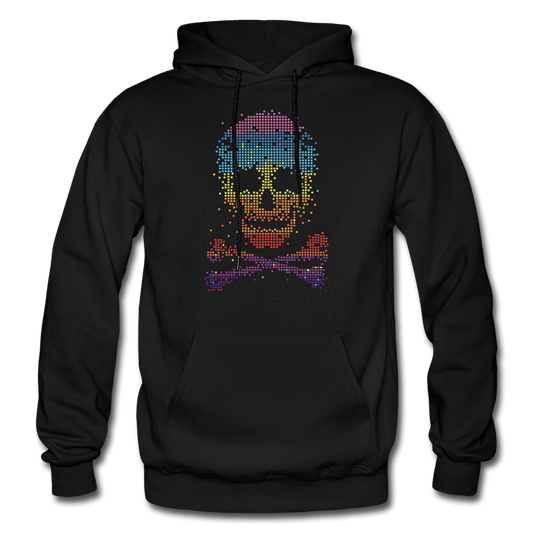 Colorful Abstract Skull & Cross Bones Hoodie - black