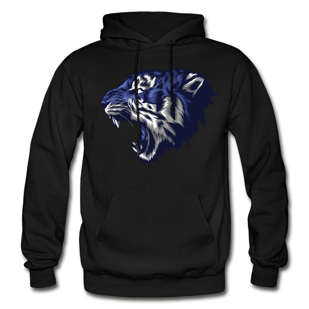 Blue Jungle Cat Hoodie - black