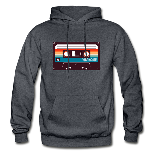 Vintage Cassette Hoodie - charcoal gray