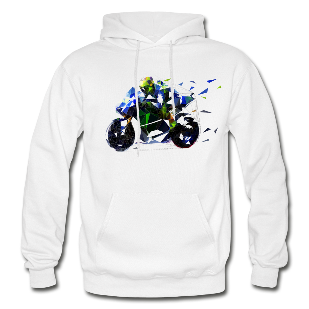 Abstract Motorcycle Bike Hoodie - white