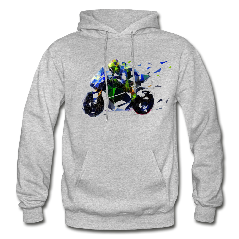Abstract Motorcycle Bike Hoodie - heather gray