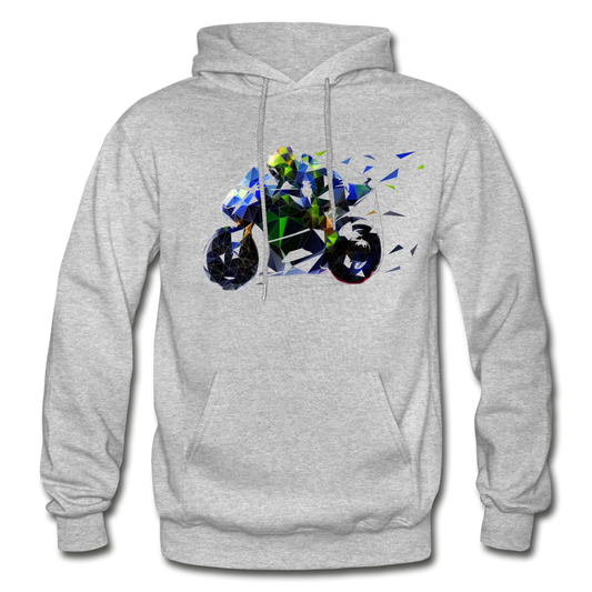 Abstract Motorcycle Bike Hoodie - heather gray