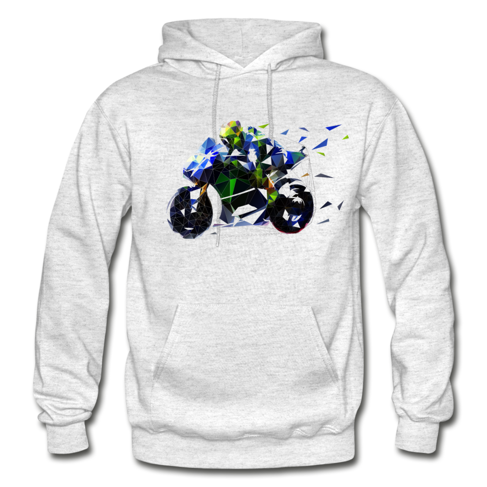 Abstract Motorcycle Bike Hoodie - light heather gray
