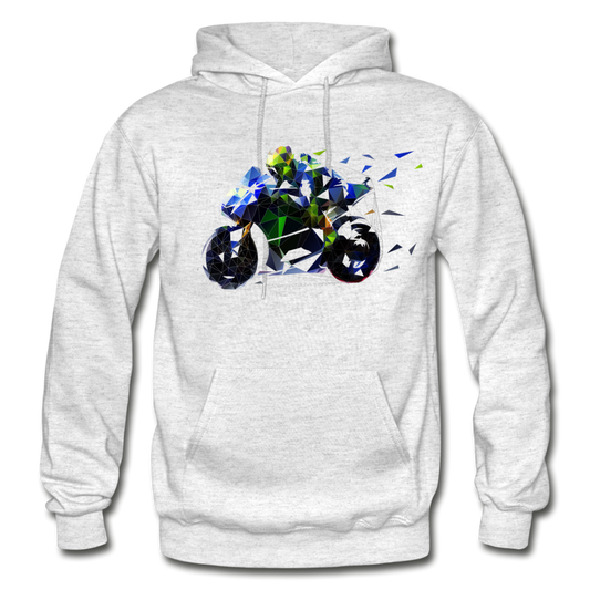 Abstract Motorcycle Bike Hoodie - light heather gray
