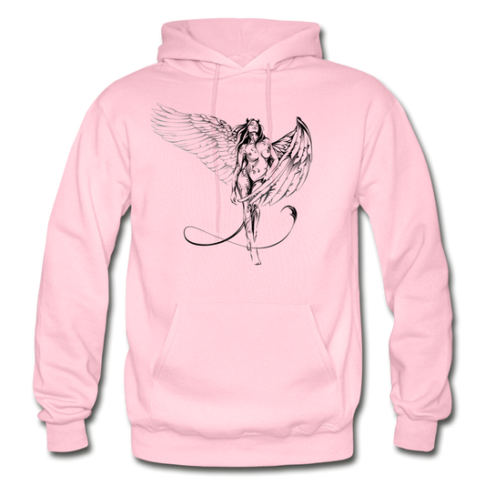 Tribal Maori Devil Angel Girl Hoodie - light pink
