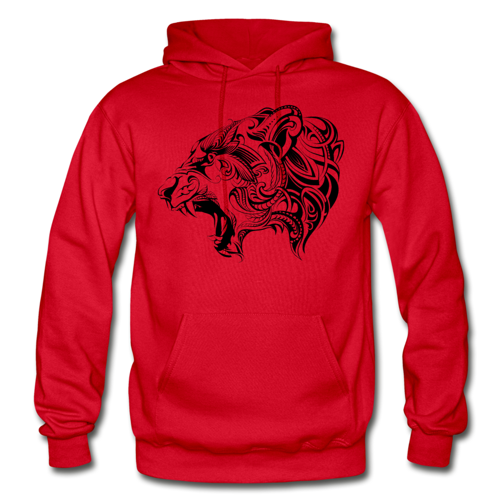 Tribal Maori Jungle Cat Hoodie - red