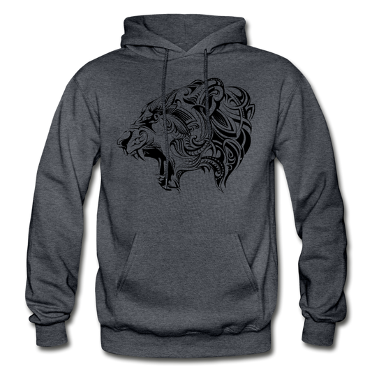 Tribal Maori Jungle Cat Hoodie - charcoal gray