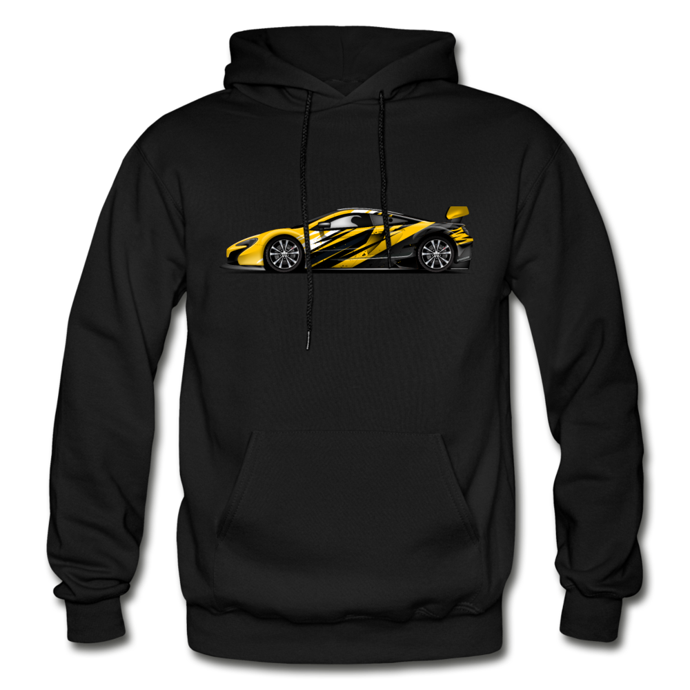 Black & Yellow Sports Car Hoodie - black