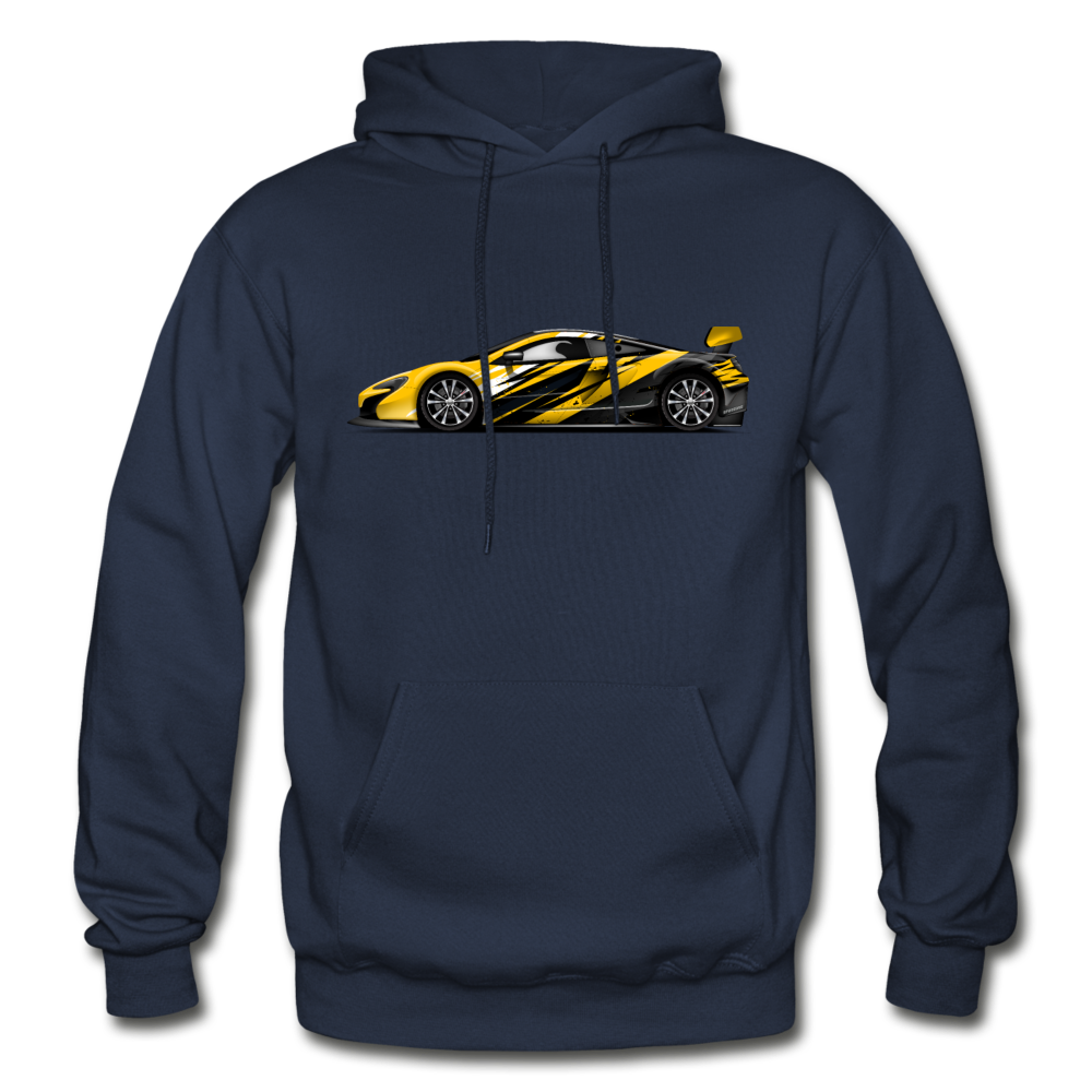 Black & Yellow Sports Car Hoodie - navy