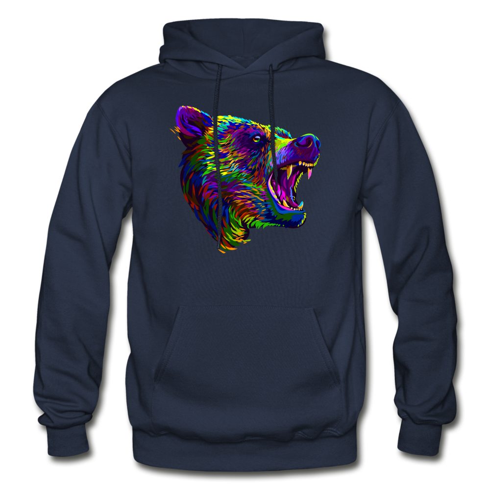 Colorful Bear Hoodie - navy