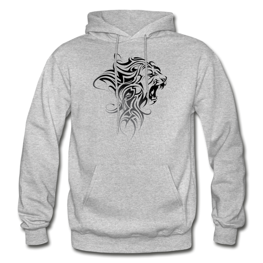 Tribal Maori Lion Hoodie - heather gray