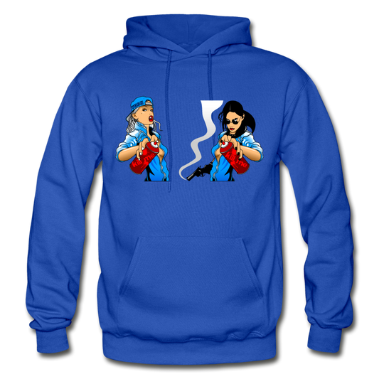Girls Spray Painting Hoodie - royal blue