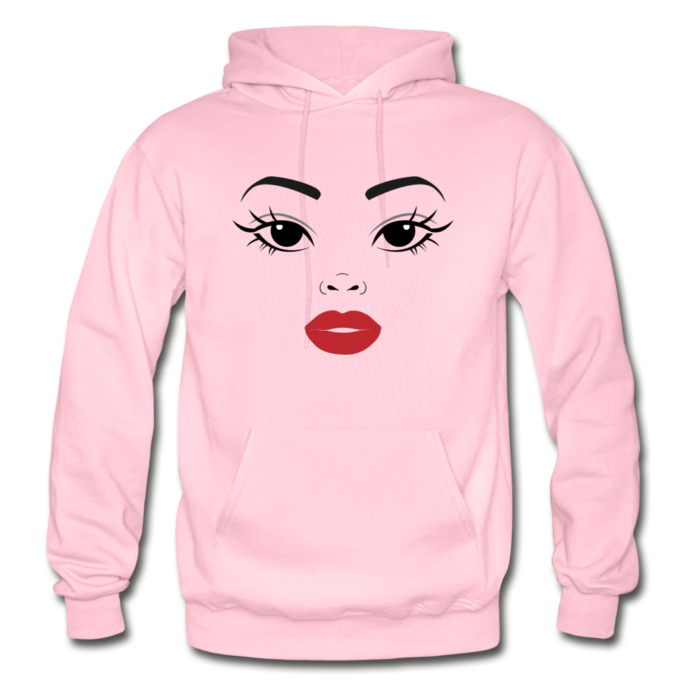 Girl Face Hoodie - light pink