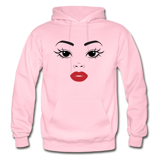 Girl Face Hoodie - light pink