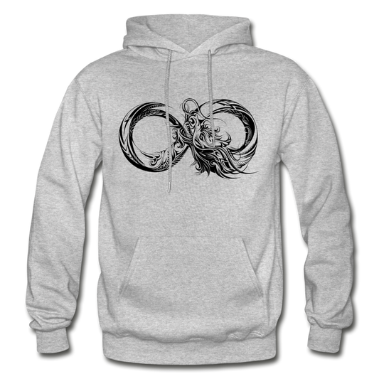 Tribal Maori Infinity Dragon Hoodie - heather gray