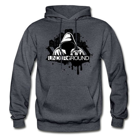 Abstract Underground Hoodie - charcoal gray