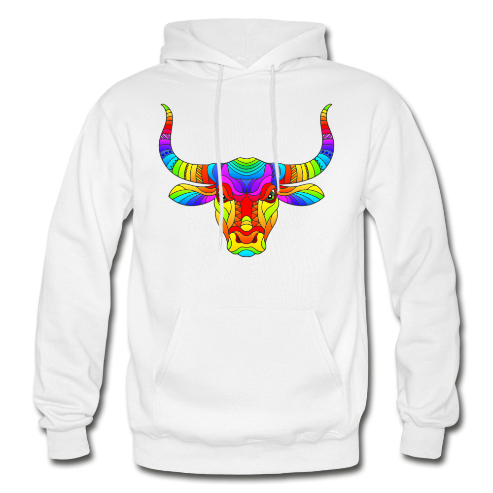 Colorful Bull Hoodie - white