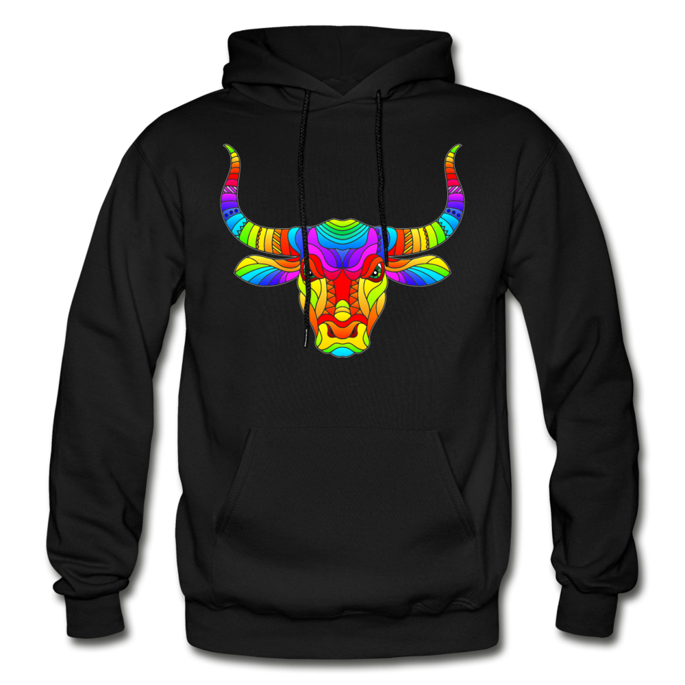 Colorful Bull Hoodie - black
