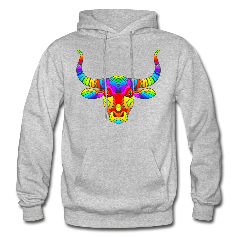 Colorful Bull Hoodie - heather gray