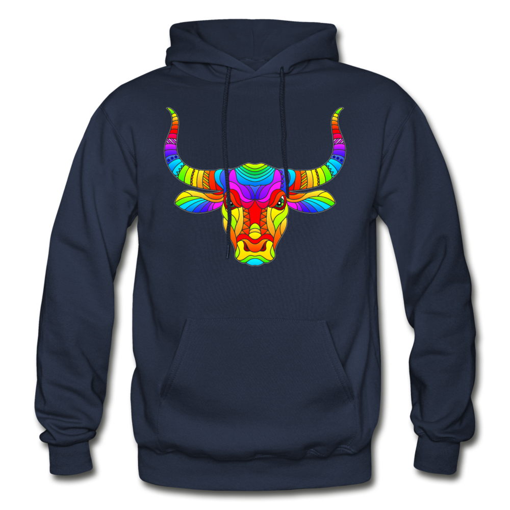 Colorful Bull Hoodie - navy