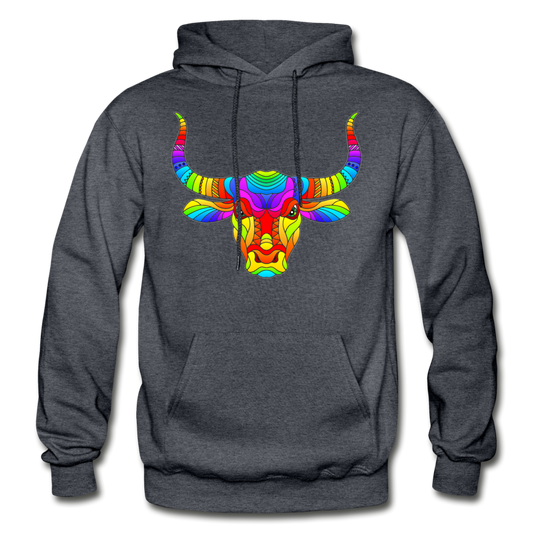 Colorful Bull Hoodie - charcoal gray