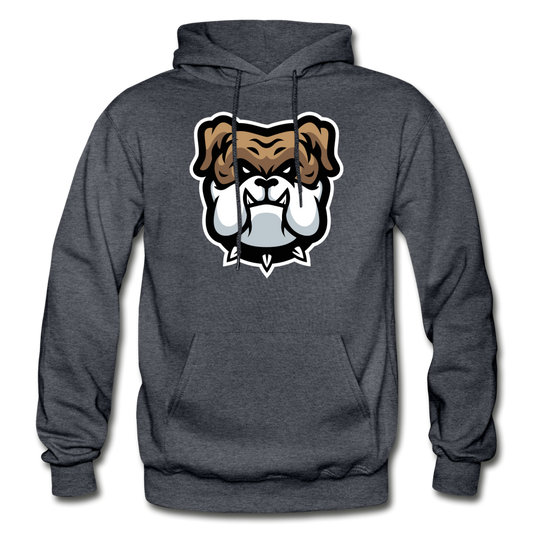 Bulldog Cartoon Hoodie - charcoal gray