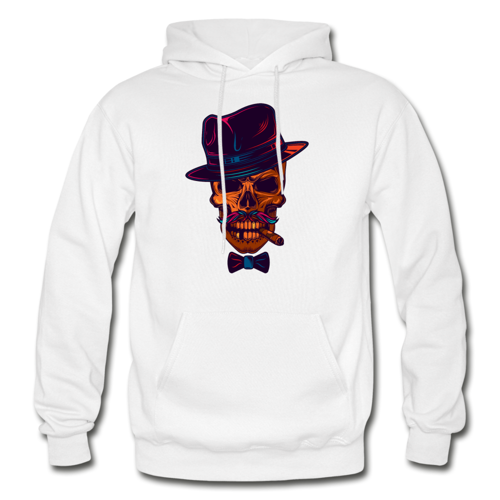 Fedora Skull Hoodie - white