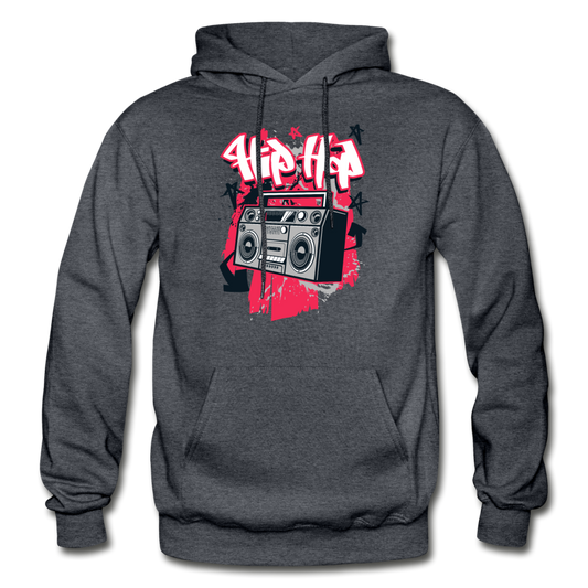 Hip Hop Boombox Hoodie - charcoal gray