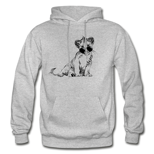Lion Cub Sunglasses Hoodie - heather gray