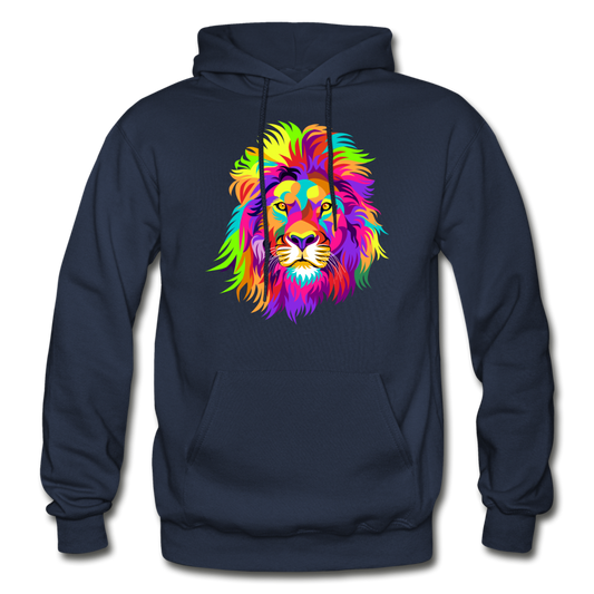 Colorful Lion Hoodie - navy