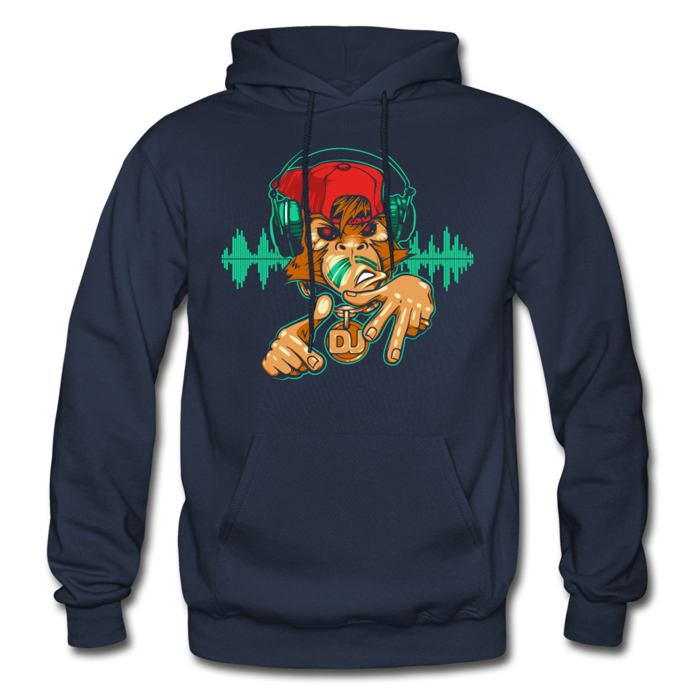 Hip Hop Monkey DJ Hoodie - navy